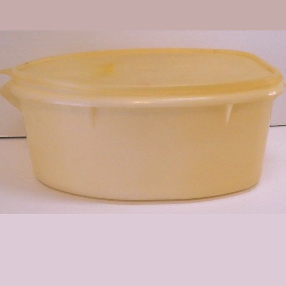 Vintage Tupperware 'Roast Flavor Saver' Turkey Ham Container RARE Yellow 3 pc